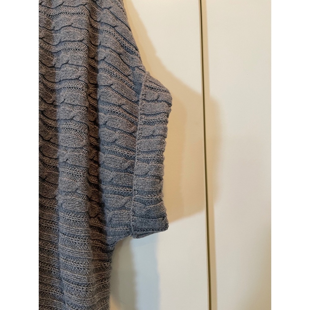 Lane Bryant Gray Cotton Cable Knit Open Front Short Sleeve Cardigan Sweater 18 - Picture 5 of 16